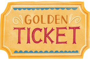 Stylized Watercolor Circus Golden Ticket